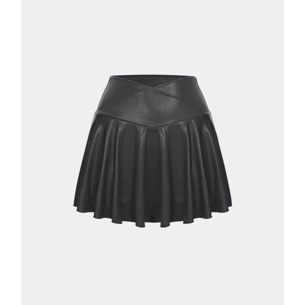 NWT Halara Cloudful High Waisted Crossover 2-in-1 Side Pocket Foil Skirt